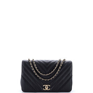 Chanel Small Statement Flap Bag Chevron Calfskin